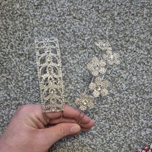 Silver Crystal Floral Headbands